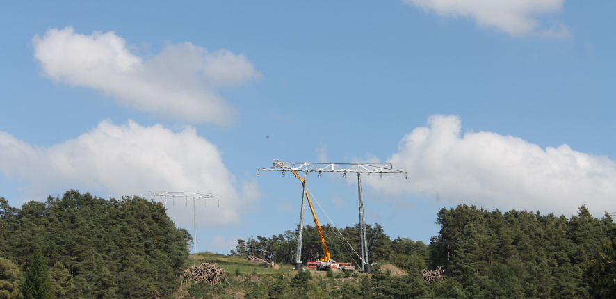 Pose de câble avec drone - Chantier 2Loire Bouygues Construction#2